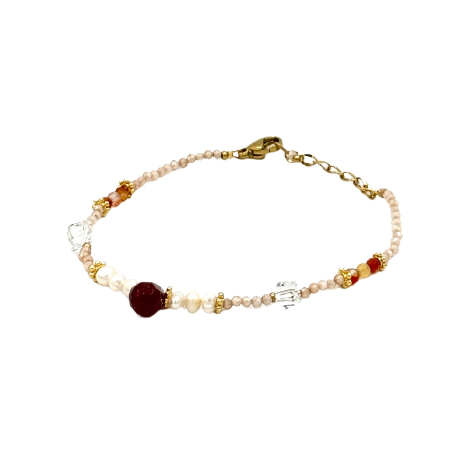 Freshwater Pearl & Agate Adjustable Bracelet