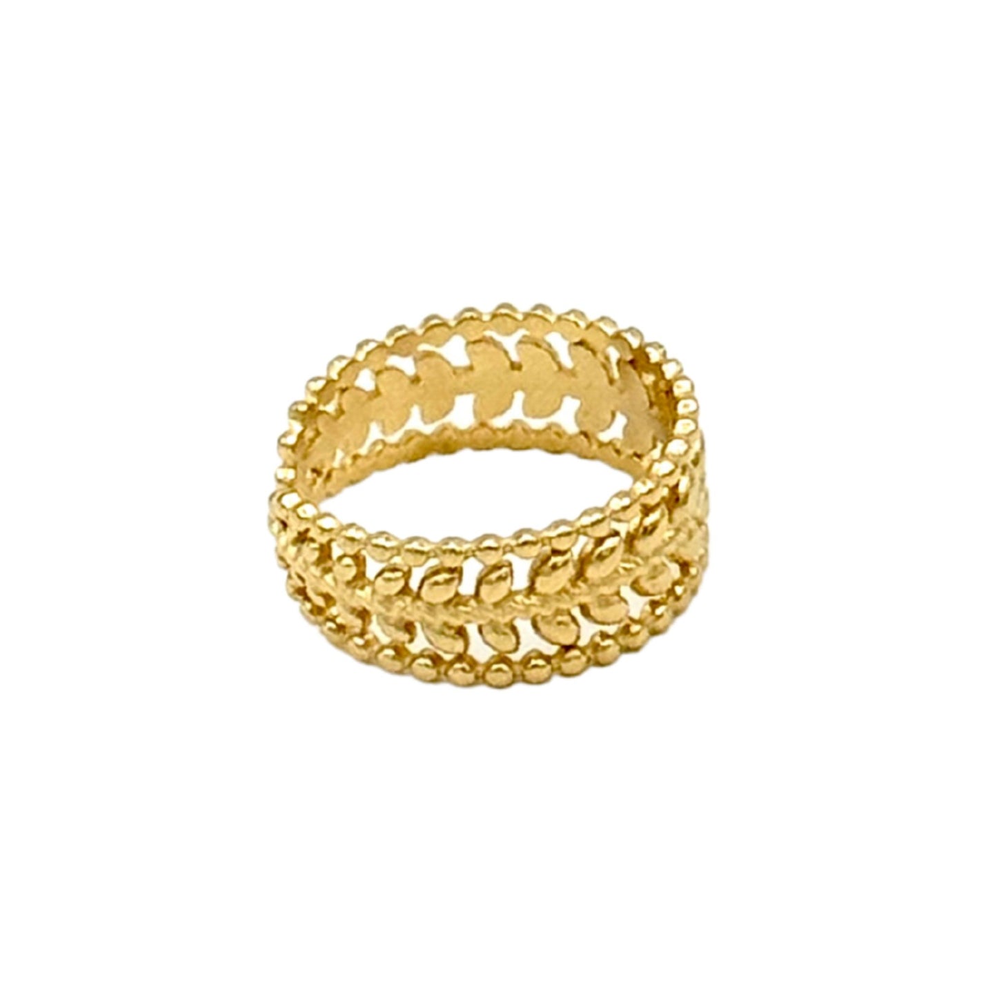 Gold Plated Leaf Pattern Ring