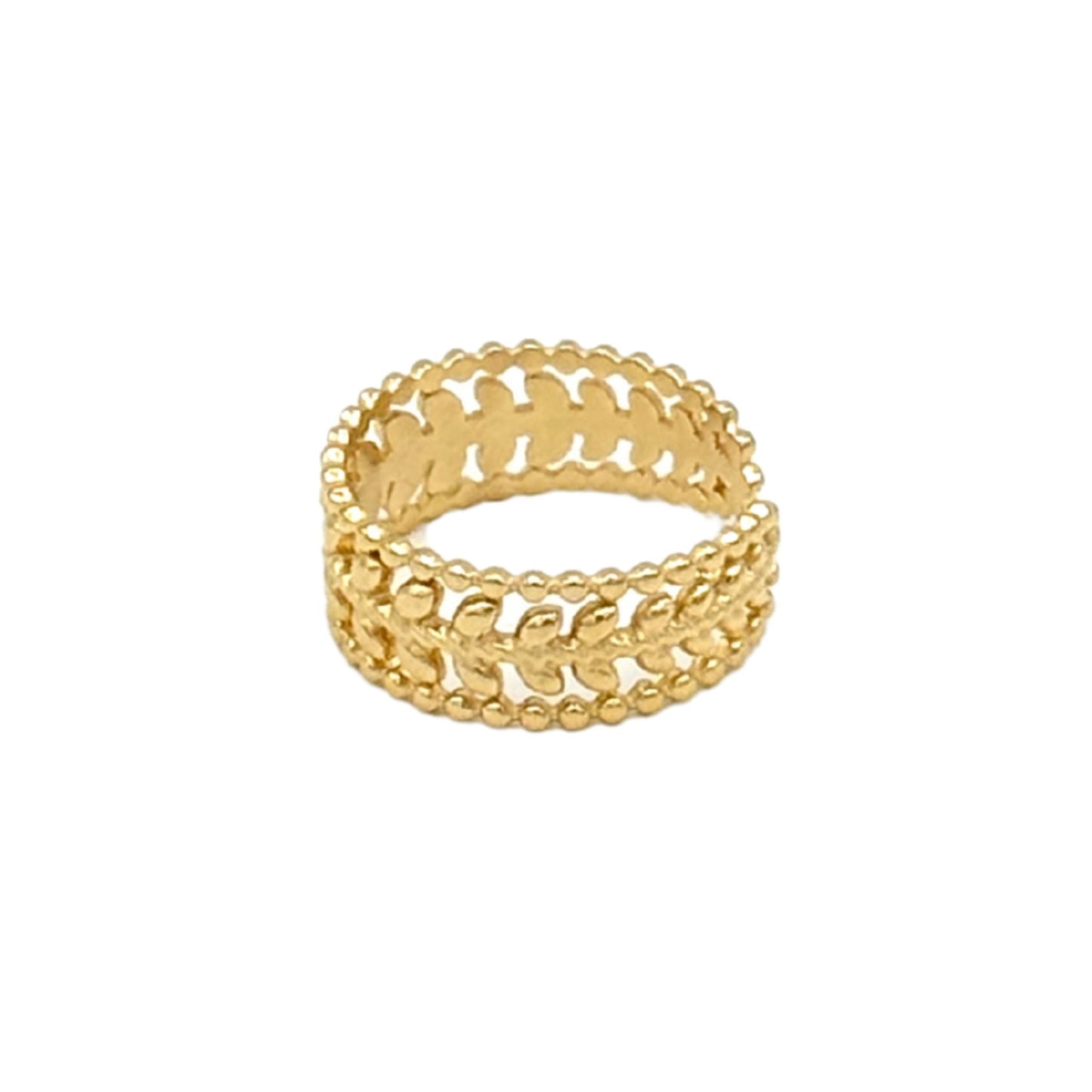 Gold Plated Leaf Pattern Ring