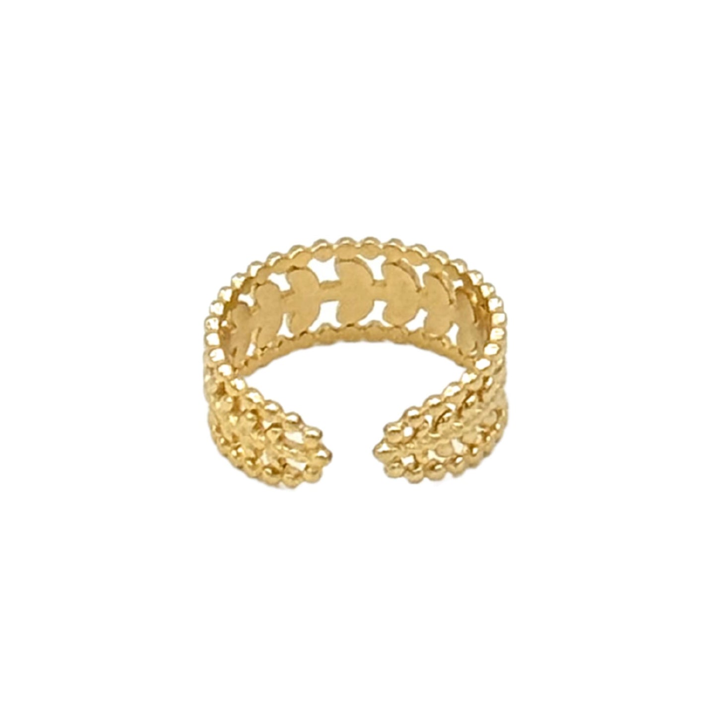 Gold Plated Leaf Pattern Ring