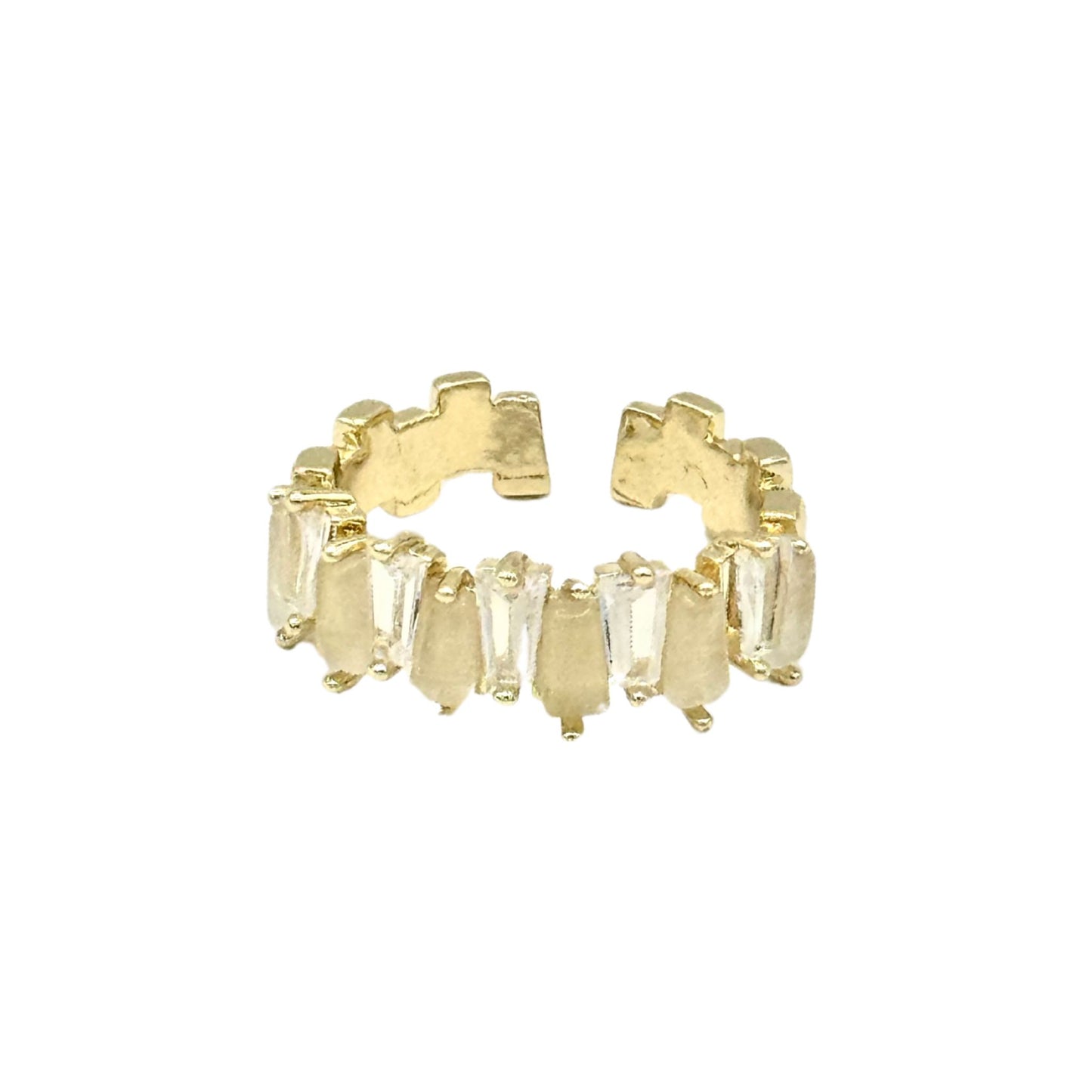 Gold Plated Gemstone Adjustable Ring