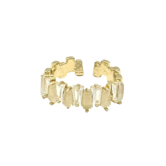 Gold Plated Gemstone Adjustable Ring