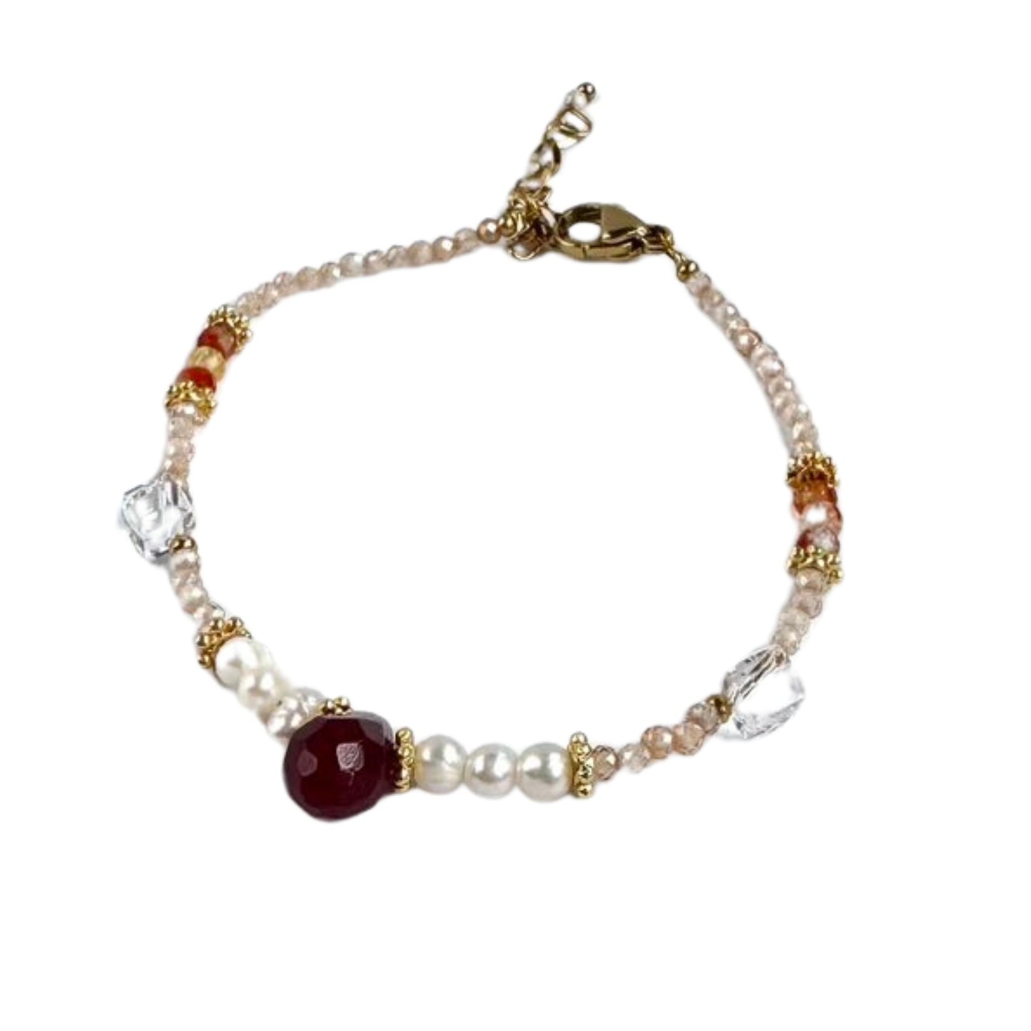 Freshwater Pearl & Agate Adjustable Bracelet