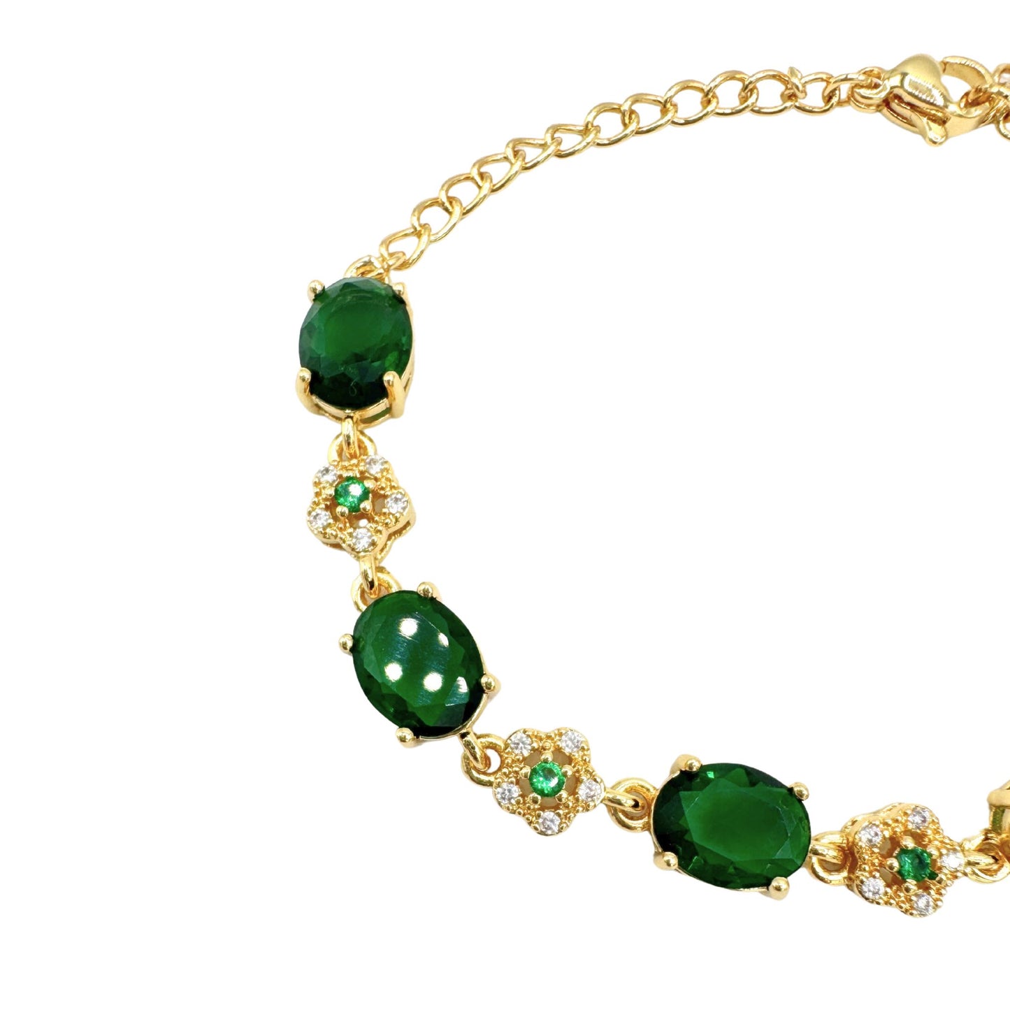 Gold Plated Emerald Zircon Bracelet