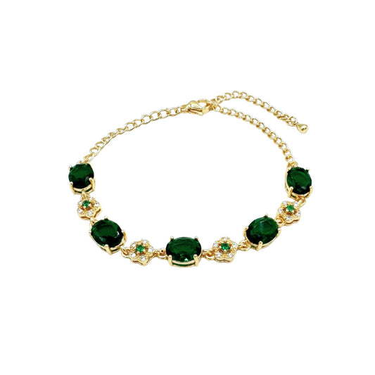 Gold Plated Emerald Zircon Bracelet